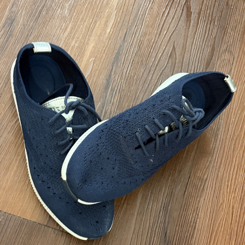 Women Navy Knit Sneakers